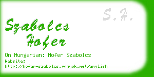 szabolcs hofer business card